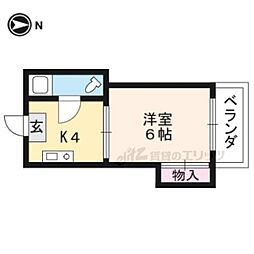 銀閣寺ハウス 1Kの間取図画像