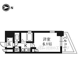 エステムコート御所南2 1Kの間取図画像