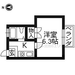 小倉ハイツ 1Kの間取図画像