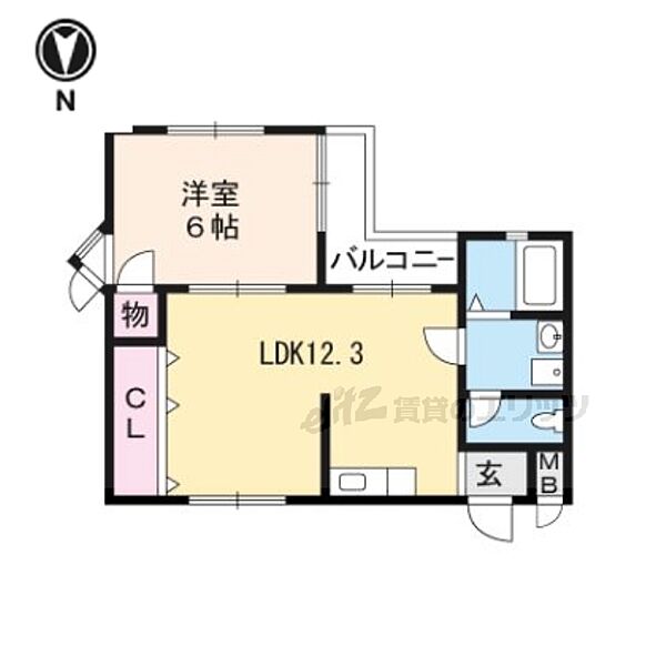 メイプル21 102｜京都府京都市右京区西院西今田町(賃貸マンション1LDK・1階・40.50㎡)の写真 その2