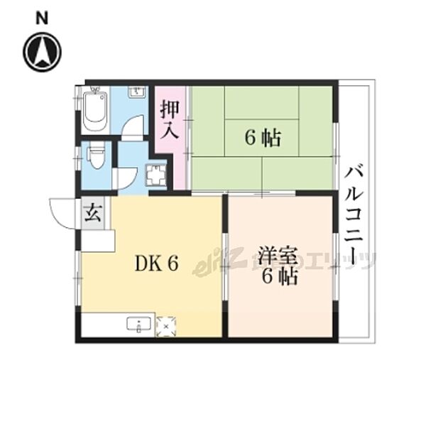 滋賀県大津市下阪本２丁目(賃貸アパート2DK・2階・40.58㎡)の写真 その2