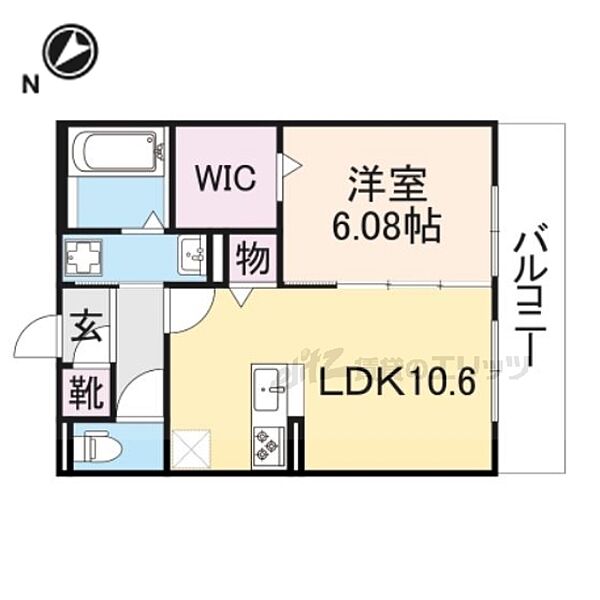 レジデンスコート栗東 206｜滋賀県栗東市綣５丁目(賃貸アパート1LDK・2階・43.41㎡)の写真 その2