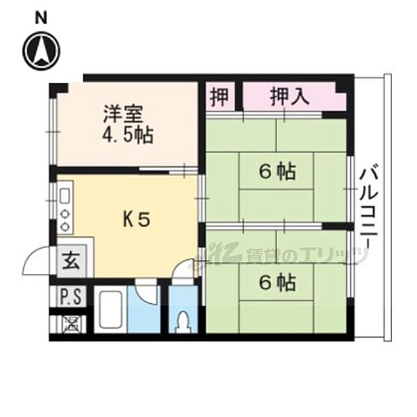 滋賀県大津市滋賀里４丁目(賃貸マンション3K・3階・44.57㎡)の写真 その2