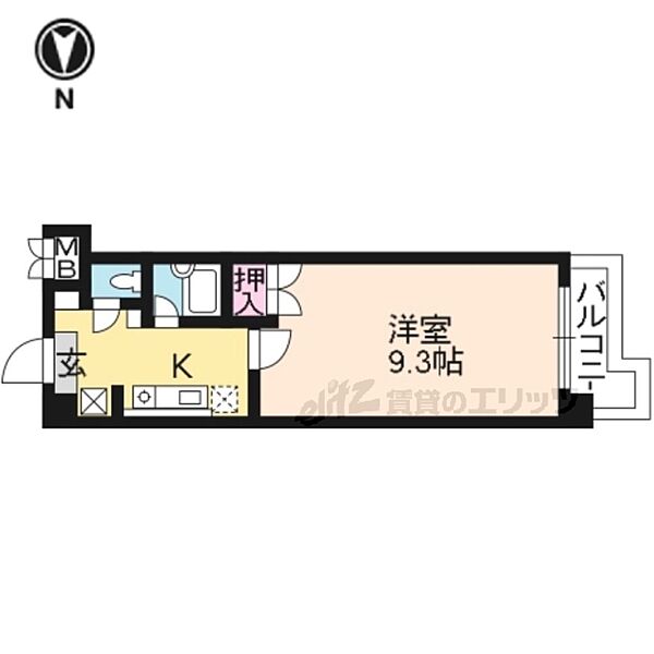 滋賀県草津市野路東４丁目(賃貸マンション1K・5階・26.94㎡)の写真 その2