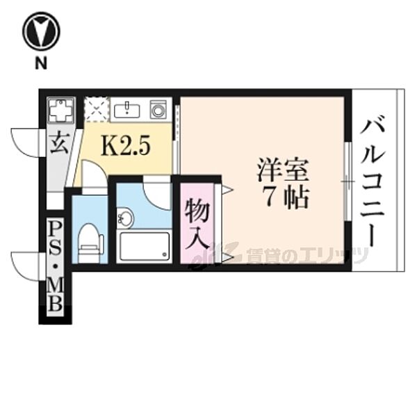 サンタウン竹鼻　Ｂ 436｜滋賀県彦根市竹ケ鼻町(賃貸マンション1K・4階・25.81㎡)の写真 その2