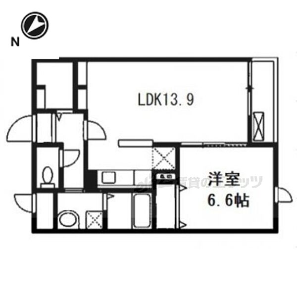 フェリス 201｜滋賀県栗東市下鈎(賃貸マンション1LDK・2階・47.81㎡)の写真 その2