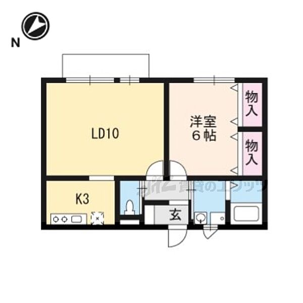 滋賀県草津市草津町(賃貸アパート1LDK・1階・45.20㎡)の写真 その2