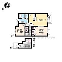 滋賀県東近江市中小路町（賃貸アパート2LDK・2階・64.43㎡） その2