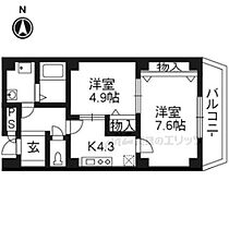 京都府京都市中京区西洞院通錦小路下る蟷螂山町（賃貸マンション2K・6階・44.41㎡） その2