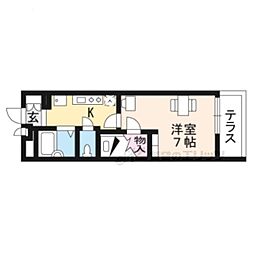 JR湖西線 大津京駅 徒歩6分の賃貸マンション 4階1Kの間取り