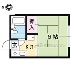 京阪石山坂本線 膳所本町駅 徒歩4分の賃貸アパート 2階1Kの間取り
