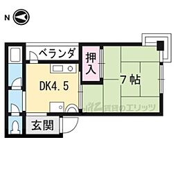中央ハイツナカハラ 1DKの間取図画像