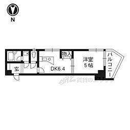 京阪本線 清水五条駅 徒歩4分の賃貸マンション 9階1DKの間取り