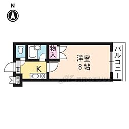 サンヴェール七条 4階1Kの間取り