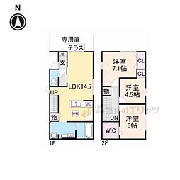 アスターテラス 1階3LDKの間取り