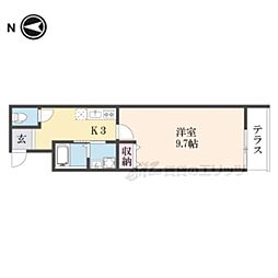 MAISON DOUCE浜大津 1階1Kの間取り