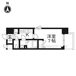 エスリード京都梅小路アヴェニテ 4階1Kの間取り