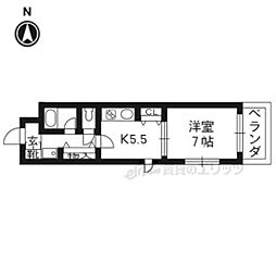 阪急京都本線 京都河原町駅 徒歩1分の賃貸マンション 7階1DKの間取り