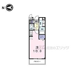 アルカンシェル 3階ワンルームの間取り