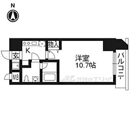クリスタルグランツ京都高辻 8階1Kの間取り