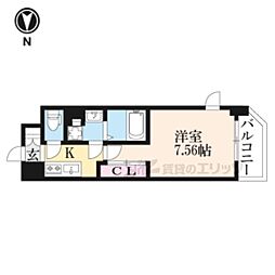 JR東海道・山陽本線 西大路駅 徒歩13分の賃貸マンション 5階1Kの間取り