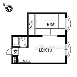 ラ・フォーレ西大路 1LDKの間取図画像