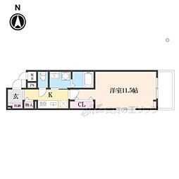 たばさはうすII 1Kの間取図画像