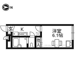 レオパレスセゾン京都駅北 1Kの間取図画像