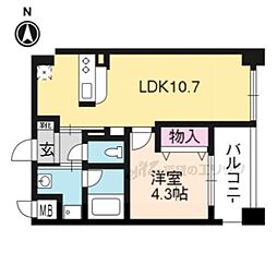 カスタリア壬生 1LDKの間取図画像