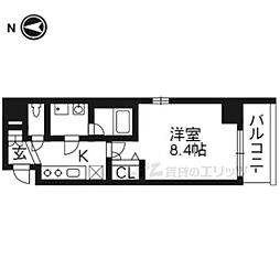 ベラジオ京都洛南グルーブ 1Kの間取図画像