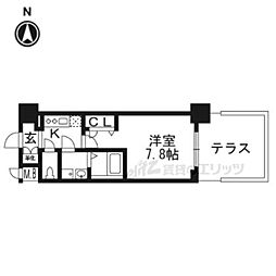 エスリード京都梅小路アヴェニテ 1Kの間取図画像