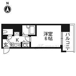 エステムコート京都烏丸 1Kの間取図画像