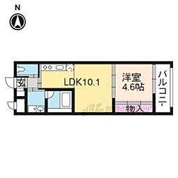 MONOCOMODOWEST 1LDKの間取図画像