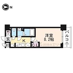 プレサンスTHEKYOTO東福寺WEST 1Kの間取図画像