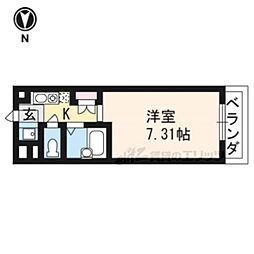 パンセ堀川 1Kの間取図画像