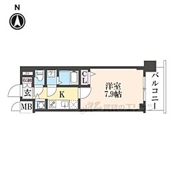 ファステート京都洛南エリーゼ 1Kの間取図画像