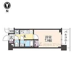 ファステート京都洛南エリーゼ 1Kの間取図画像