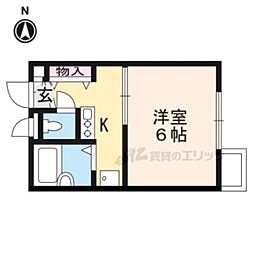 レオパレスカンフォーラ 1Kの間取図画像