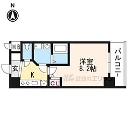 サムティ京都西大路 1Kの間取図画像