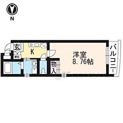 フォーブル高倉 1Kの間取図画像
