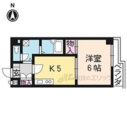 ハイエステート中京 1DKの間取図画像