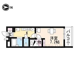 レオパレスひまわり 1Kの間取図画像