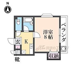 メゾン・ド・神楽丘 1Kの間取図画像