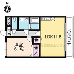 ベルヌーブ森神5 1LDKの間取図画像