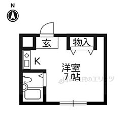 ノーザンライツ2 ワンルームの間取図画像