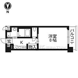ベラジオ京都駅東 1Kの間取図画像