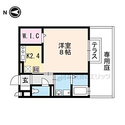 キャトルセゾン瀬田西 1Kの間取図画像