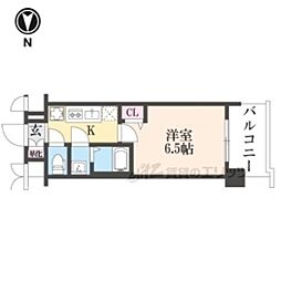 プレサンスTHEKYOTO新町通 1Kの間取図画像