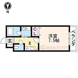サクシード葛野五条 1Kの間取図画像