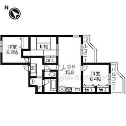 グランピーノ伏見桃山 3LDKの間取図画像